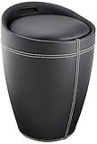 WENKO Badhocker Mod. Candy Leder Optik Schwarz, Hocker mit Stauraum für das...