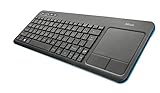 Trust Veza Touchpad Kabellose RF-Tastatur, QWERTY-Tastatur, Englisch, Schwarz
