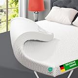 HERZtal Memory Gel Matratzenauflage, Atmungsaktiver Double Jersey Bezug, Anti-Rutsch...