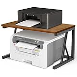 samsto Druckerständer Schreibtisch - Druckertisch Schwarz Metall - Druckerregal Holz...