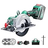DCA Bürstenlose Akku-Handkreissäge 20V mit 4,0Ah Akku, 2-Gang 6700/4200RPM...