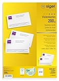 SIGEL DP839 bedruckbare Visitenkarten hochweiß, 150 Stück (15 Blatt), 85x55 mm,...