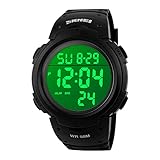 VenSten Herren Digital Uhren,50 m Wasserdicht Freizeit Outdoor Armbanduhr mit Wecker...