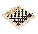 Games International Chess Holzschachspiel, Faltbrett, handgefertigt, tragbar,...