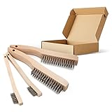 Drahtbürste 4 Stück, Drahtbürsten Set mit Geschwungenes Griff-Design,...