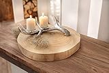 Deko-Scheibe 'Wood' Ø 40 cm Baumscheibe aus naturbelassenem Paulownia-Holz,...