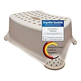 KiNDERWELT Premium Tritthocker für Kinder und Babys, Beige, Tritthocker Stufe...