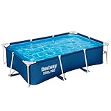 Bestway Steel Pro Frame Pool ohne Pumpe 259 x 170 x 61 cm, dunkelblau, eckig