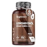 Omega 3 Vegan - Aus Leinsamenöl - 2000mg Leinöl in 2 Kapseln - 180 Weichkapseln -...