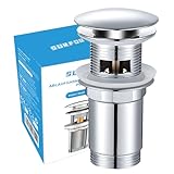 SURFOU Waschbecken Ablaufgarnitur mit Überlauf, Pop Up Ablaufventil aus Edelstahl, Anti...