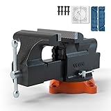 VEVOR 15,2cm Schraubstock 360° Drehbar Sphäroguss Werkbankschraubstock 7,3x8cm...
