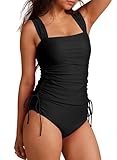 Dokotoo Damen Tankini Set Raffung Bauchweg Zweiteiliger Badeanzug Tankinis...