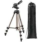 Hama Leichtes Einsteiger-Dreibeinstativ mit 3-Wege-Kopf, Star 05 106-3D, Champagner, 36.5...