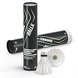 BallX 12x Badminton Natur Federbälle mit Gänsefedern - 77 (Medium Speed) -...