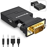 FOINNEX VGA auf HDMI Adapter mit Audio, Alter PC zu TV/Monitor mit HDMI...