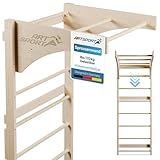 ArtSport Sprossenwand für Erwachsene - Indoor Klettergerüst aus Holz - Klimmzugstange &...