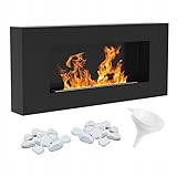 KRATKI Delta Flat Bioethanol-Kamin - TÜV-geprüfter Wandkamin - 0,4 Liter...