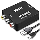 Jewan RCA auf HDMI Konverter, AV auf HDMI Adapter, 1080P RCA Composite CVBS Video Audio...