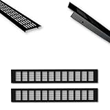 HOOZ Aluminium Lüftungsgitter Set 60 x 8 cm Schwarz - Türlüftung Paarweise in 600mm -...