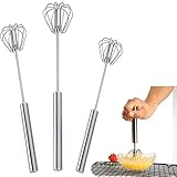 Halbautomatischer Schneebesen,3 Stück Küche Ei Schneebesen Set, Schneebesen...
