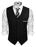 COOFANDY Herren Weste Anzugweste V-Ausschnitt Slim fit Formale Hochzeit Einfarbige Elegant...