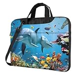 ZhaoYuGoods Laptop Hülle mit Delphin Ozean schaut dich an, niedliche Computertasche für...