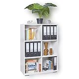 mutatio Regal Weiß Bücherregal Ordnerregal 80,2 cm x 109,5 cm x 35 cm Aktenregal Stabil...