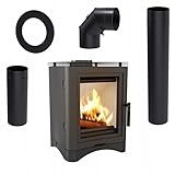 KRATKI Gusseisen Kamin KOZA K5 Ø 150, 7kW, Energieeffizienzklasse A, Holzkamin , BImSchV...