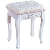 WOLTU MB6011 Schminkhocker Sitzhocker, Landhaus Hocker, Barock Polsterhocker...