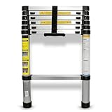 Eaxus® Teleskopleiter 2,0m - Aluminium Mehrzweckleiter Ausziehbar mit 7 Stufen,...