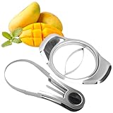ZSMJAER Set of 2 Mangoschneider mit Fruchthalter, Spalter Edelstahl, Mango Schneider,...