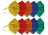 Rainbow Edition 40x FFP2 Maske bunt mit jeweils 8x rot gelb grün orange blau Mundschutz...