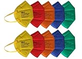 Rainbow Edition 40x FFP2 Maske bunt mit jeweils 8x rot gelb grün orange blau Mundschutz...