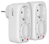 revolt Steckdosen Timer: Zeitschaltuhr mit Lichtsensor-Schaltung, 8-Stunden-Timer, 2er-Set...