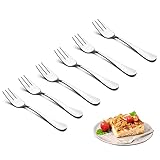 Dessertgabeln Edelstahl Set,6 Stück klein Kuchengabeln aus Edelstahl,...