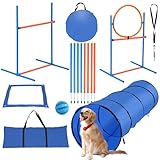 Sonnewelt Agility Set Hunde, 5-teiliges Set Agility-Ausrüstung für Hunde, Slalom,...