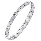 Jeracol Magnetarmband für Damen, Magnetfeldtherapie-Armband aus Titanstahl zur...
