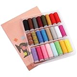Nähgarn set 24 Farben, Nähfaden für Nähmaschine, Faden Nähmaschine, Nähmaschinengarn...