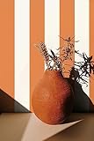 marburg Tapete Orange Weiß Streifen Linien Vliestapete für Wohnzimmer oder...
