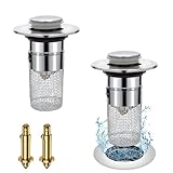 FENGCHUANG 2 Stück Abflussstopfen Waschbecken, 304 Edelstahl Pop Up Abflusssieb mit...