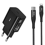 BENKS USB C Ladegerät mit Nylon MFi Zertifiziertem Lightning Kabel 20W iPhone Power...