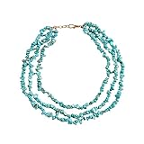 VALICLUD Mehrschichtige Halskette Aus Naturstein Stylische Gravel Kette Für Damen Strand...