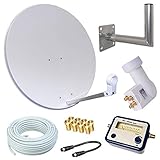 netshop 25 HD Sat Anlage 80 cm Spiegel + Opticum Quad LNB für 4 Teilnehmer +...