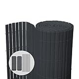 VOUNOT PVC Sichtschutzmatte 80 x 300 cm Verstärkung Innen, Sichtschutz für...