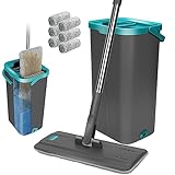 Masthome Bodenwischer Set mit Eimer,Wischmopp Set mit Eimer 2 In 1,Bodenwischer...
