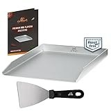 grillart® Premium Plancha Grillplatte mit Grillspachtel aus massiven 4mm...