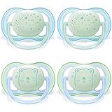 Philips Avent Schnuller ULTRA AIR Night // 0-6 Mo // Boys blau/grün 4er Set //...