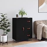 ShGaxin Sideboard aus technischem Holz, schwarz, 69,5 x 34 x 90 cm, Sideboards für...