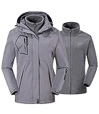 donhobo Damen Jacken 3-in-1 Fleece Gefüttert Winterjacke Winddicht Warm...