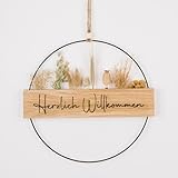 Trockenblumenkranz - Türkranz Herzlich Willkommen - Türkranz Trockenblumen -...